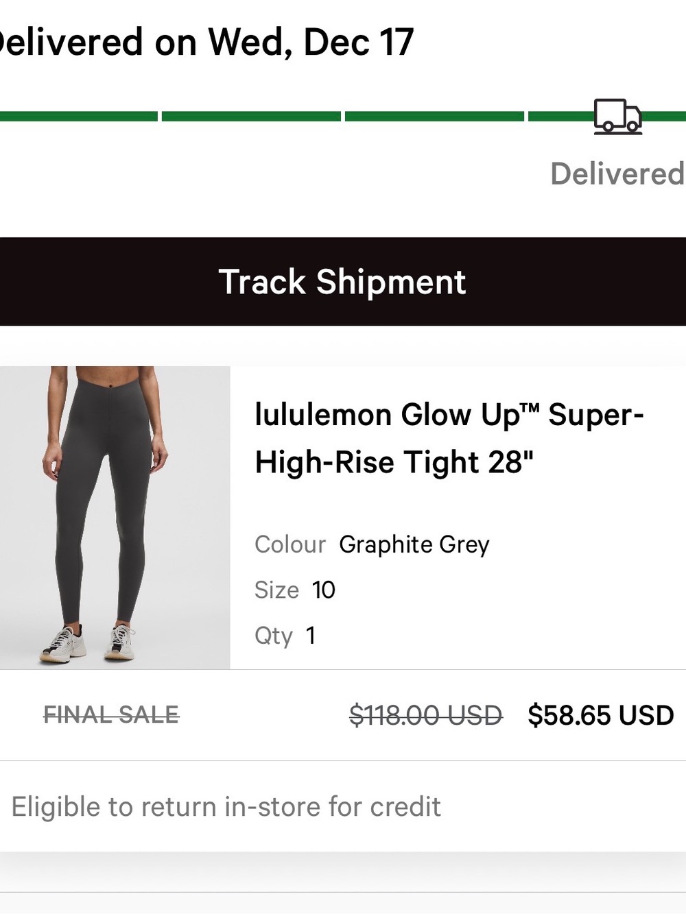 lululemon athletica Glow Up Super-High-Rise Tight — Graphite Grey
